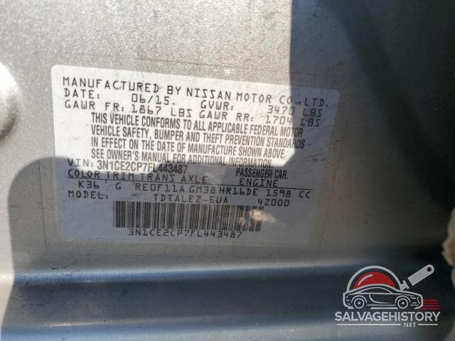 3N1CE2CP7FL443487 2015 NISSAN VERSA photo no. 12