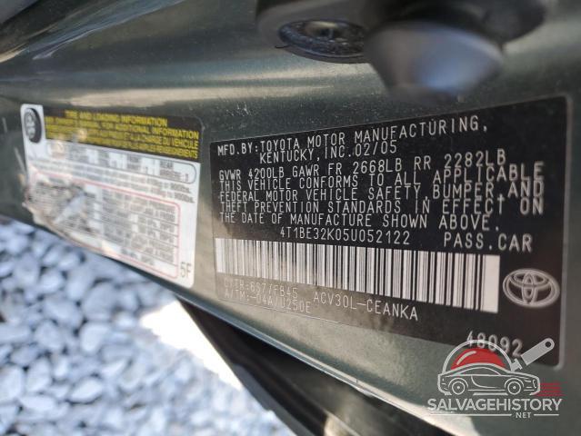 4T1BE32K05U052122 2005 TOYOTA CAMRY photo no. 12