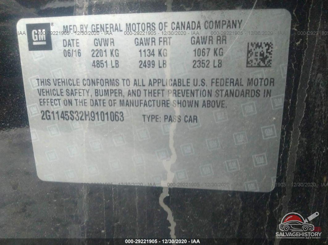 2G1145S32H9101063 2017 CHEVROLET IMPALA photo no. 9