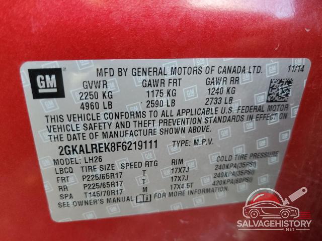 2GKALREK8F6219111 2015 GMC TERRAIN photo no. 14