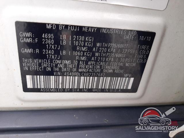 4S4BRDLC6B2357682 2011 SUBARU OUTBACK photo no. 13
