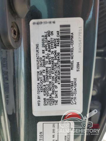 4T1BE32K13U726436 2003 TOYOTA CAMRY photo no. 12