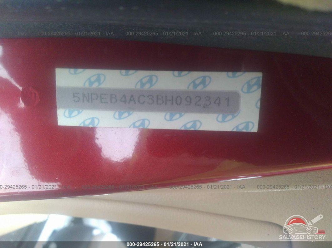 5NPEB4AC3BH092341 2011 HYUNDAI SONATA photo no. 9