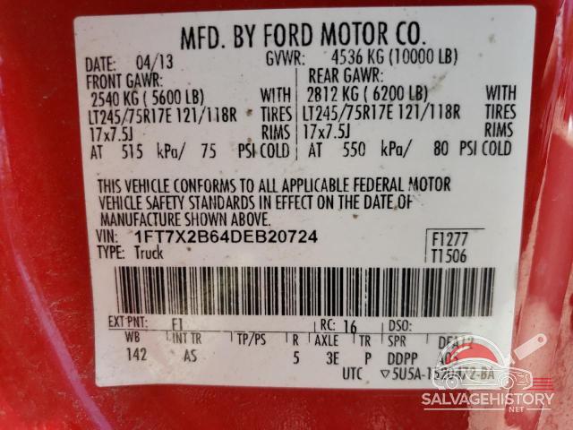 1FT7X2B64DEB20724 2013 FORD F250 photo no. 12