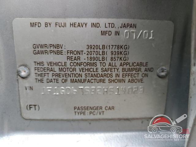 JF1GD67532H514023 2002 SUBARU IMPREZA photo no. 12