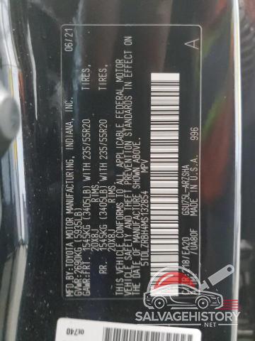 5TDLZRBH4MS132854 2021 TOYOTA HIGHLANDER photo no. 13