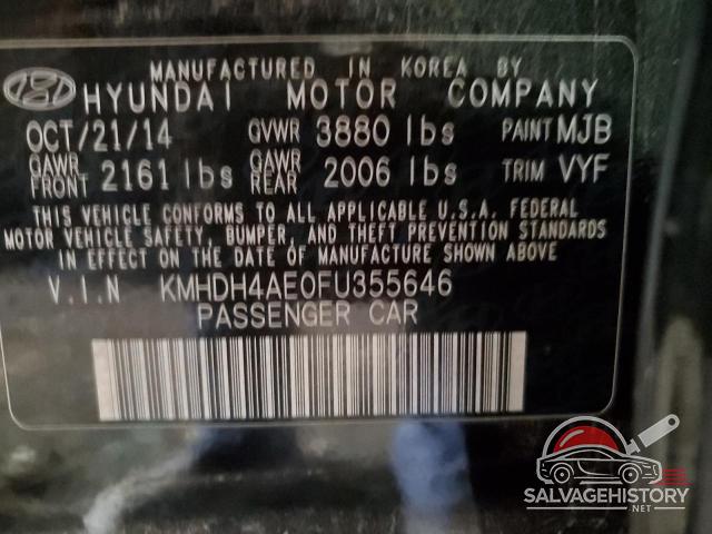 KMHDH4AE0FU355646 2015 HYUNDAI ELANTRA photo no. 13