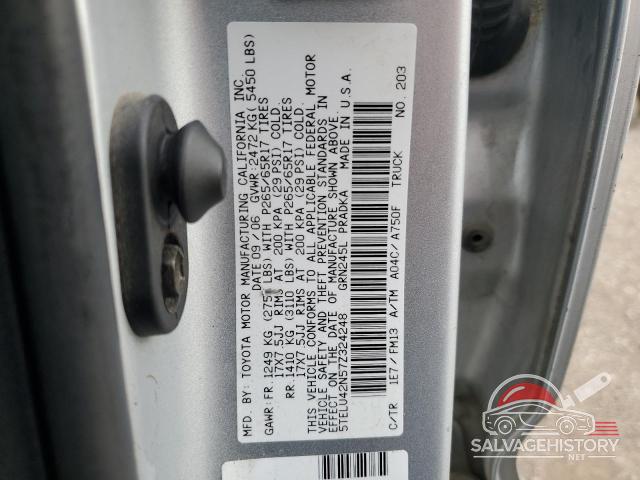 5TELU42N57Z324248 2007 TOYOTA TACOMA photo no. 12