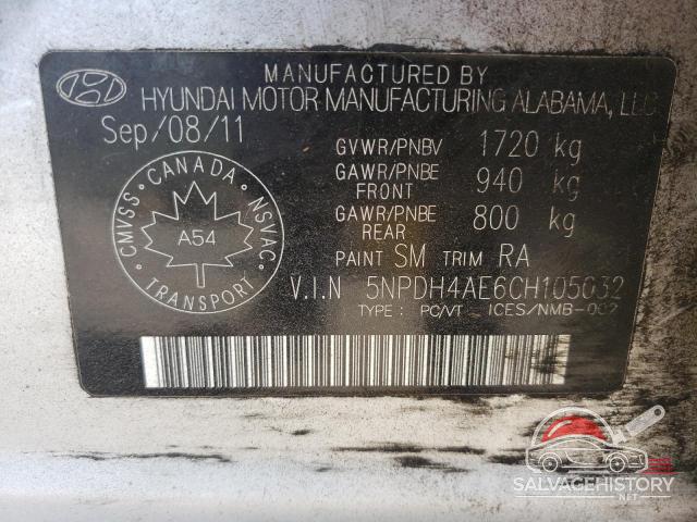 5NPDH4AE6CH105032 2012 HYUNDAI ELANTRA photo no. 12