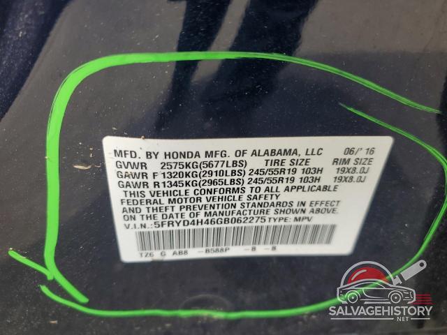 5FRYD4H46GB062275 2016 ACURA MDX photo no. 14