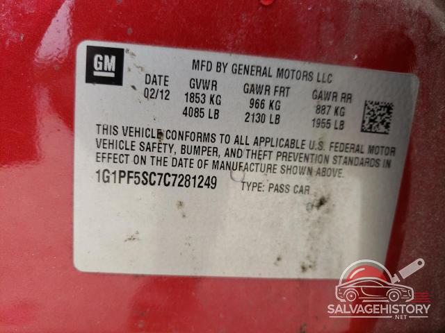 1G1PF5SC7C7281249 2012 CHEVROLET CRUZE photo no. 13