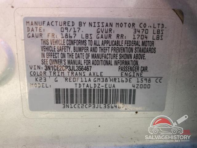 3N1CE2CP3JL356467 2018 NISSAN VERSA photo no. 13