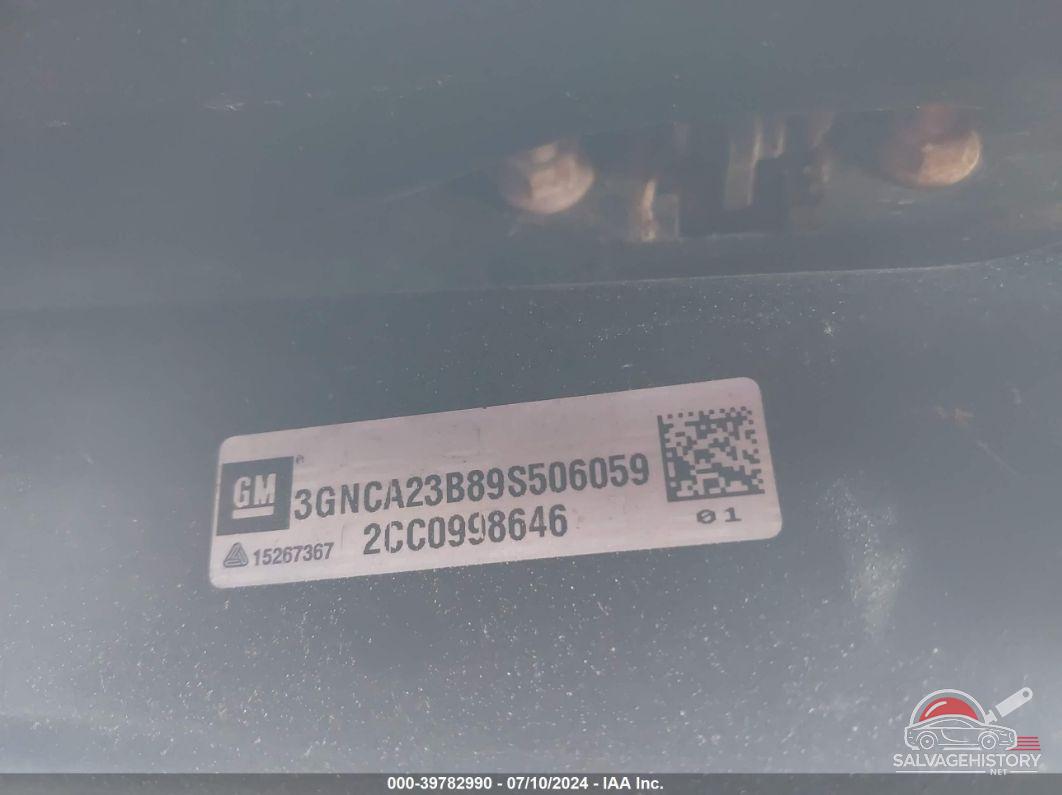 3GNCA23B89S506059 2009 CHEVROLET HHR photo no. 9