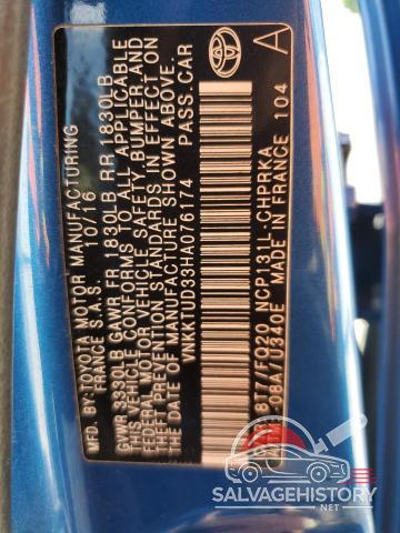 VNKKTUD33HA076174 2017 TOYOTA YARIS photo no. 12