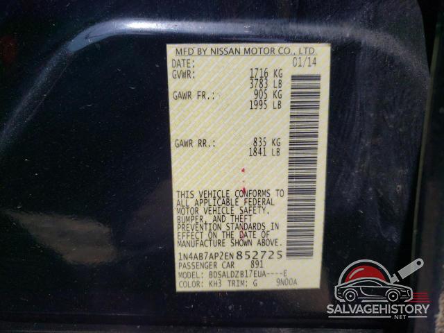1N4AB7AP2EN852725 2014 NISSAN SENTRA photo no. 12