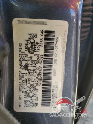 5YFBU4EE6DP154328 2013 TOYOTA COROLLA photo no. 12