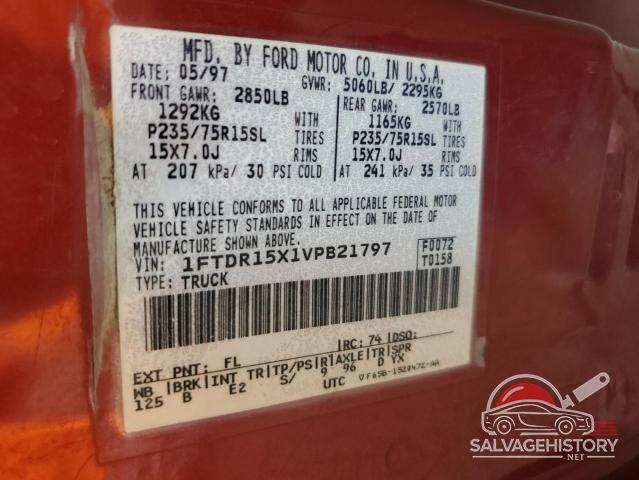 1FTDR15X1VPB21797 1997 FORD RANGER photo no. 12