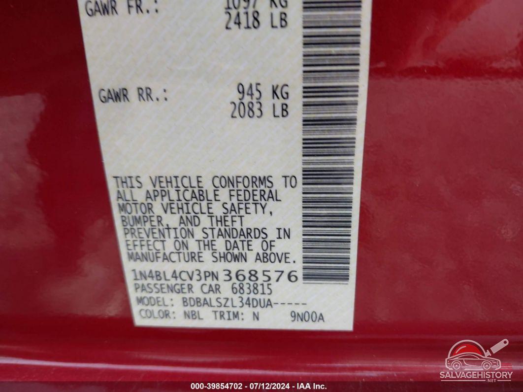 1N4BL4CV3PN368576 2023 NISSAN ALTIMA photo no. 9