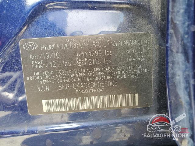 5NPEC4ACXBH055008 2011 HYUNDAI SONATA photo no. 12
