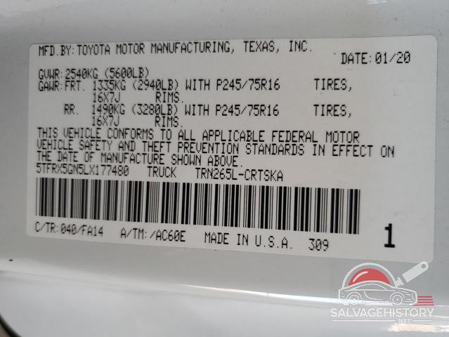 5TFRX5GN5LX177480 2020 TOYOTA TACOMA photo no. 13