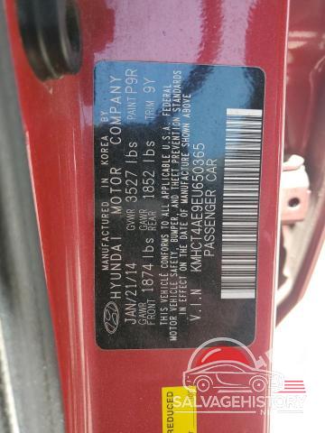 KMHCT4AE9EU650365 2014 HYUNDAI ACCENT photo no. 12