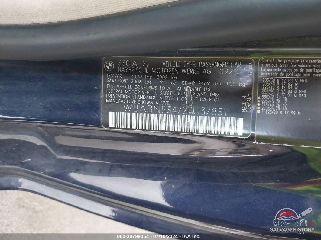 WBABN53472JU37851 2002 BMW 330CI photo no. 9
