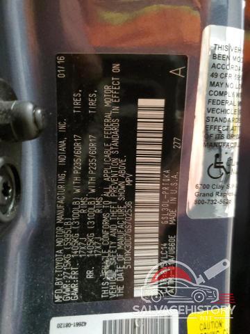 5TDYK3DC7GS702536 2016 TOYOTA All Models photo no. 14