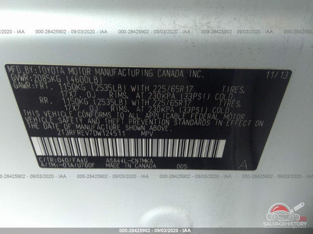 2T3RFREV7DW124511 2013 TOYOTA RAV4 photo no. 9