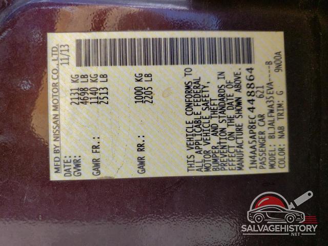 1N4AA5AP8EC448864 2014 NISSAN MAXIMA photo no. 13