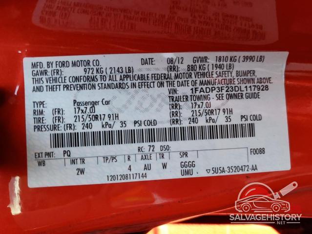 1FADP3F23DL117928 2013 FORD FOCUS photo no. 12