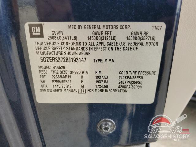 5GZER33728J193147 2008 SATURN OUTLOOK photo no. 13