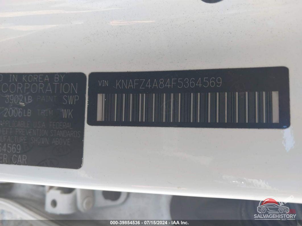KNAFZ4A84F5364569 2015 KIA FORTE photo no. 9