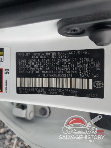 4T1E31AK0LU533476 2020 TOYOTA CAMRY photo no. 12
