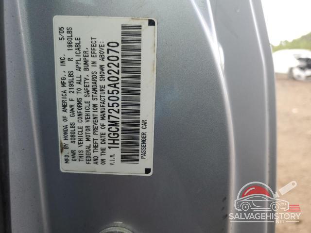 1HGCM72505A022070 2005 HONDA ACCORD photo no. 12