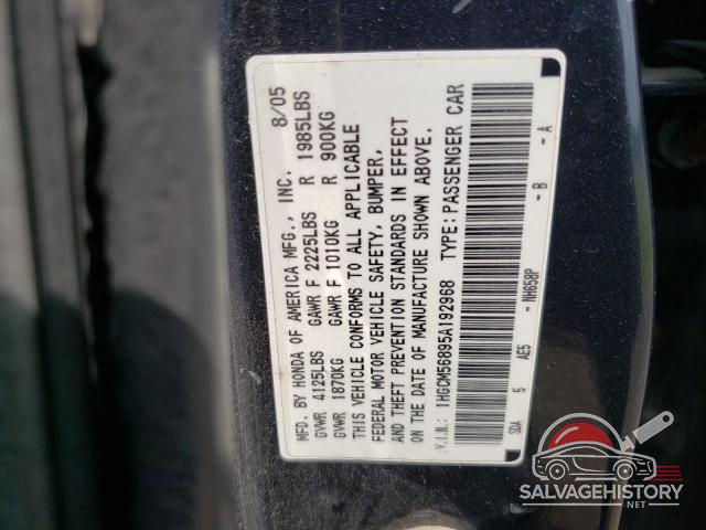 1HGCM56895A192968 2005 HONDA ACCORD photo no. 12