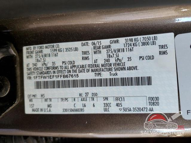1FTFW1EF1FFB67615 2015 FORD F-150 photo no. 12