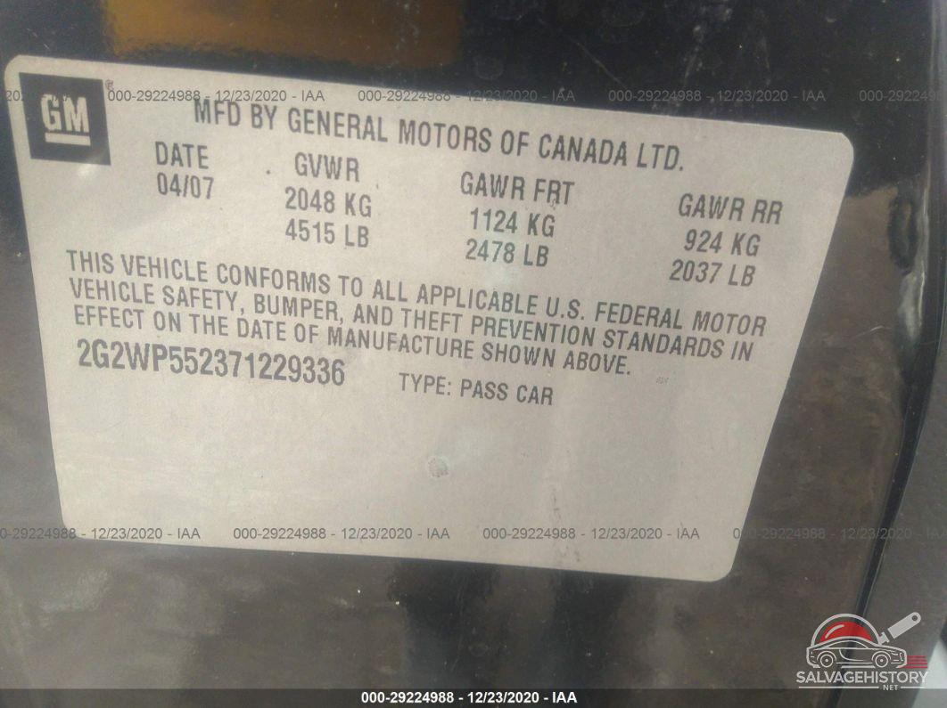 2G2WP552371229336 2007 PONTIAC GRAND PRIX photo no. 9