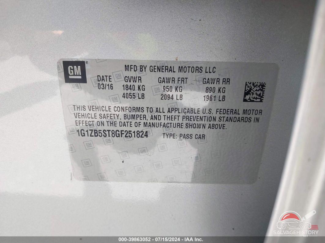 1G1ZB5ST8GF251824 2016 CHEVROLET MALIBU photo no. 9