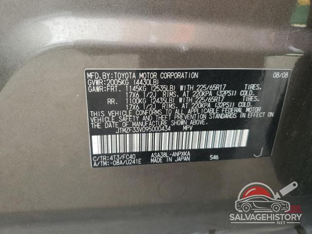 JTMZF33V095000434 2009 TOYOTA RAV4 photo no. 13