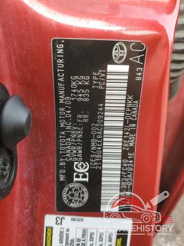 2T1BU4EE8AC209244 2010 TOYOTA COROLLA photo no. 13