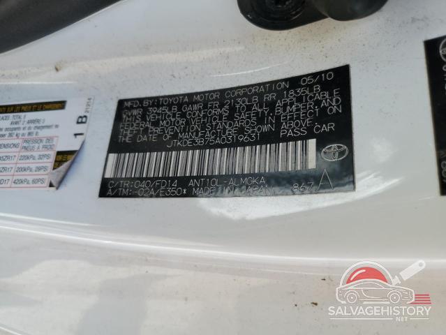JTKDE3B75A0319631 2010 TOYOTA SCION photo no. 12