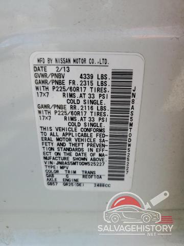 JN8AS5MT0DW525227 2013 NISSAN ROGUE photo no. 13