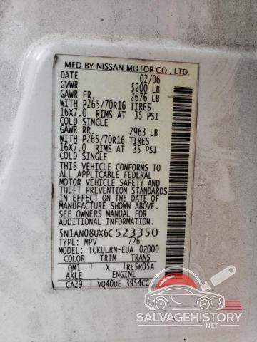 5N1AN08UX6C523350 2006 NISSAN XTERRA photo no. 13