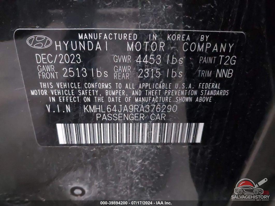 KMHL64JA9RA376290 2024 HYUNDAI SONATA photo no. 9