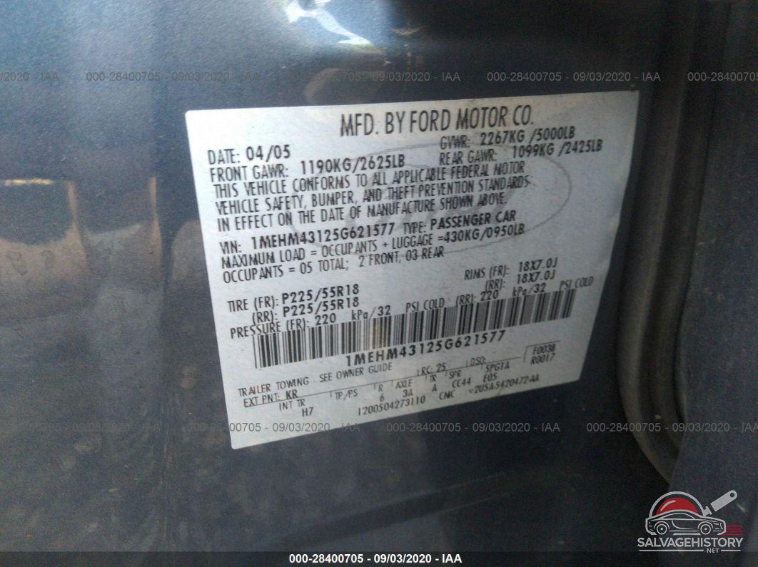 1MEHM43125G621577 2005 MERCURY MONTEGO photo no. 9