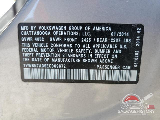 1VWBN7A39EC069672 2014 VOLKSWAGEN PASSAT photo no. 12