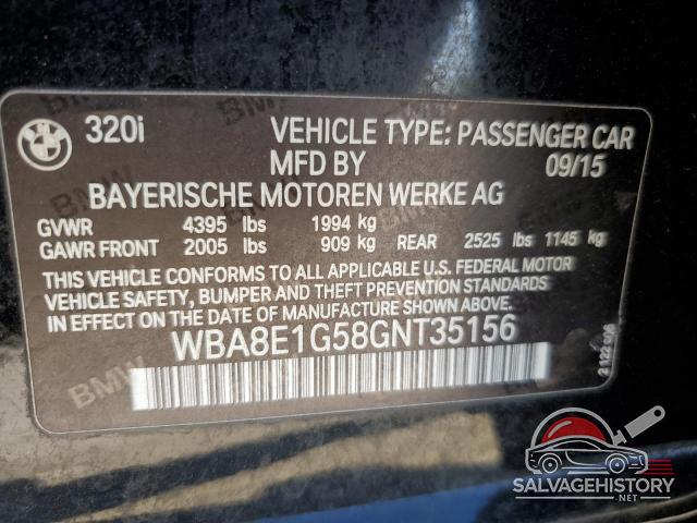 WBA8E1G58GNT35156 2016 BMW 3 SERIES photo no. 12