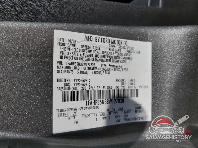 1FAHP35N38W127828 2008 FORD FOCUS photo no. 13
