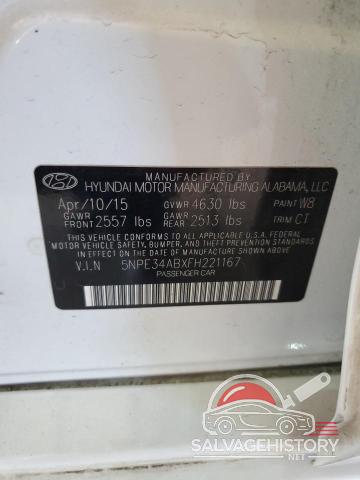 5NPE34ABXFH221167 2015 HYUNDAI SONATA photo no. 12