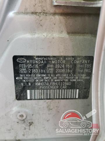 KMHD74LF8HU112940 2017 HYUNDAI ELANTRA photo no. 12